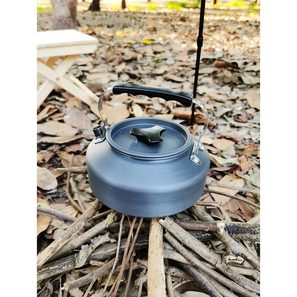 野外茶壺野營鋁合金1.1L咖啡壺便攜開水壺 3