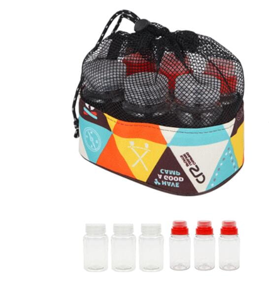 迷你調味瓶套裝戶外野營燒烤調料罐廚房便攜收納調料盒6件組合 6