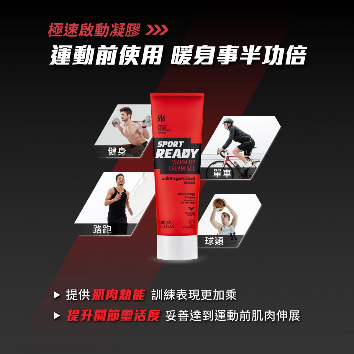 【Sport Ready】極速啟動凝膠100ml(暖身凝膠) 1