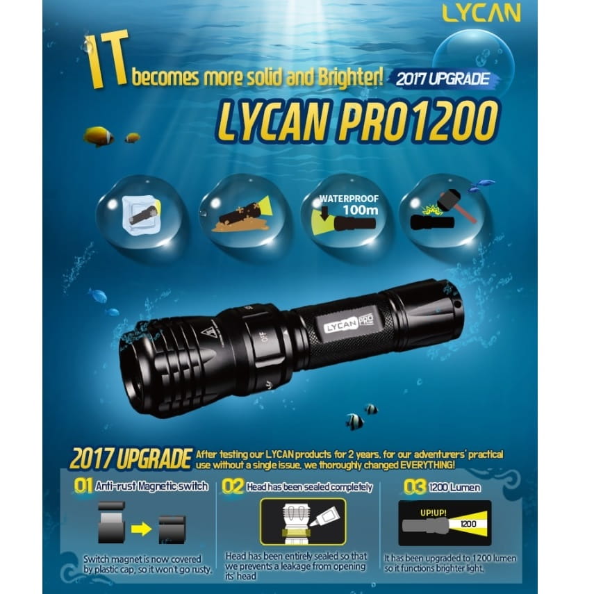 【LYCAN】Lycan PRO 1200 水陸兩用手電筒 3