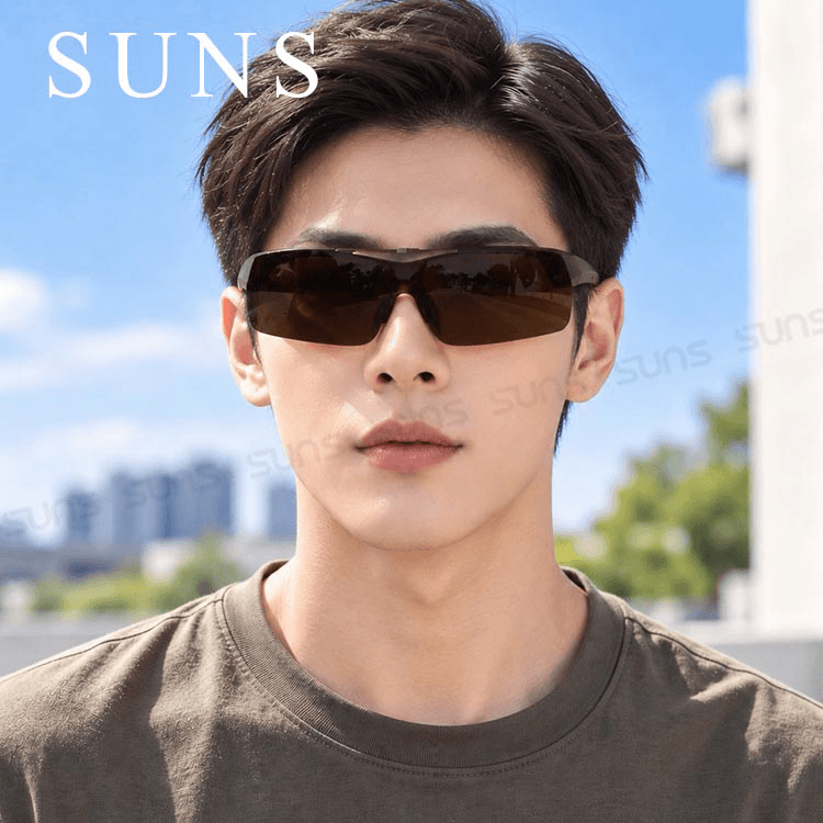 【suns】休閒上翻式偏光墨鏡 霧茶款 (可套鏡) 抗UV 1
