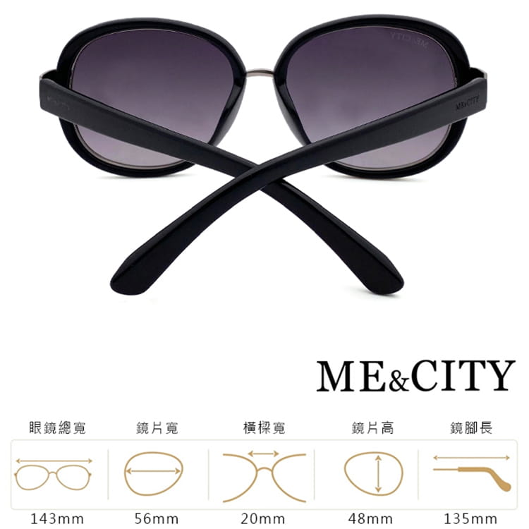 【ME&CITY】 時尚圓框太陽眼鏡 抗UV (ME 120019 L000) 14