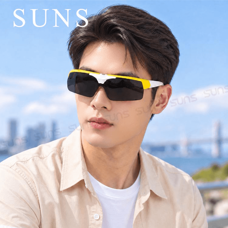 【suns】休閒上翻式偏光墨鏡 亮黃款 (可套鏡) 抗UV 1