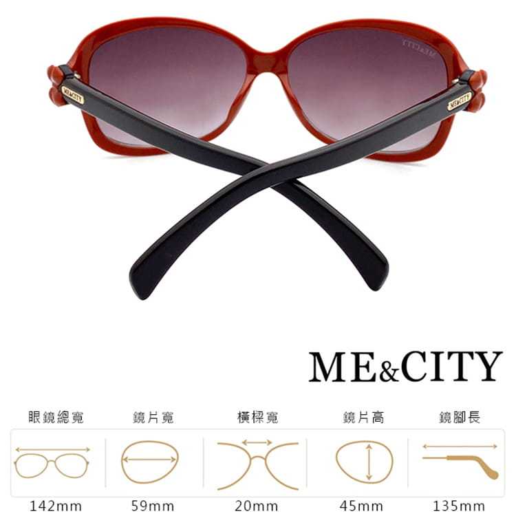 【ME&CITY】 甜美蝴蝶結時尚太陽眼鏡  抗UV (ME 120030 E022) 14