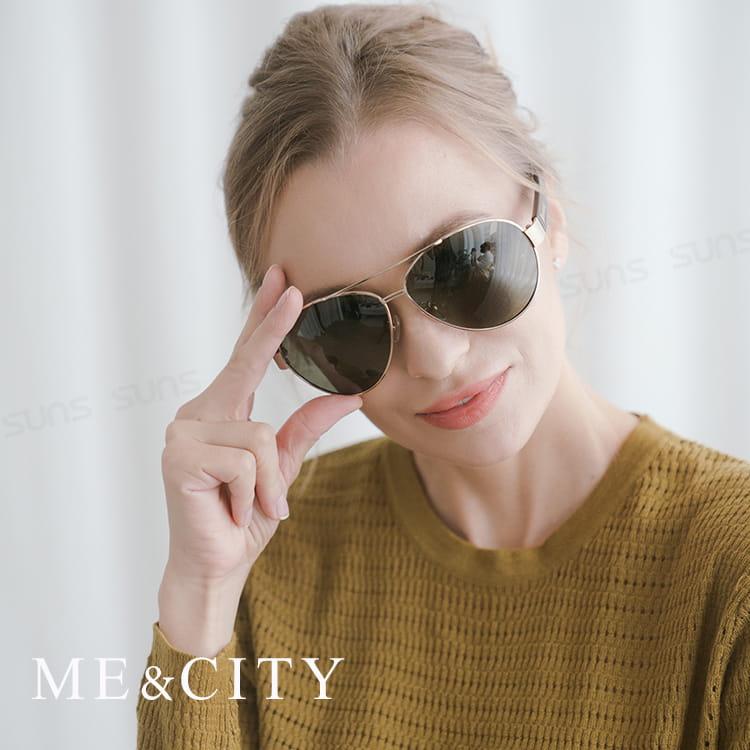【ME&CITY】 時尚飛行員金屬偏光太陽眼鏡 抗UV(ME 1106 C08) 4