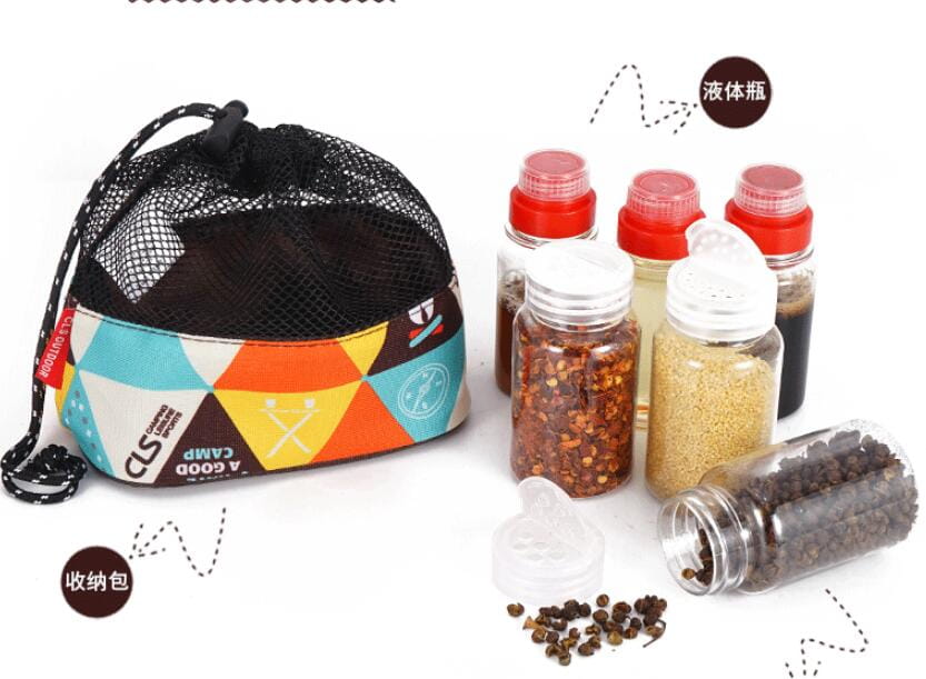迷你調味瓶套裝戶外野營燒烤調料罐廚房便攜收納調料盒6件組合 5