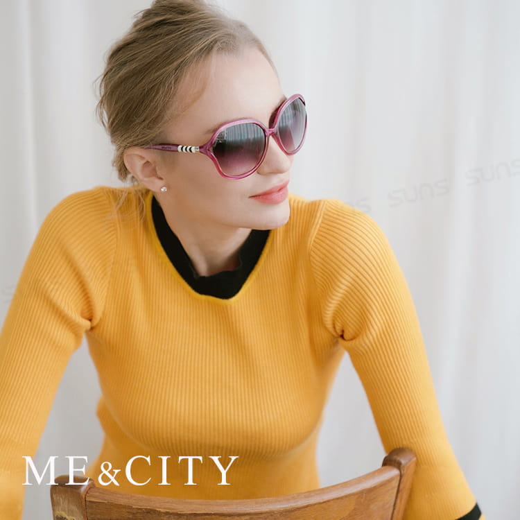 【ME&CITY】 歐美祕戀閃耀黑太陽眼鏡 抗UV (ME 120015 L000) 5