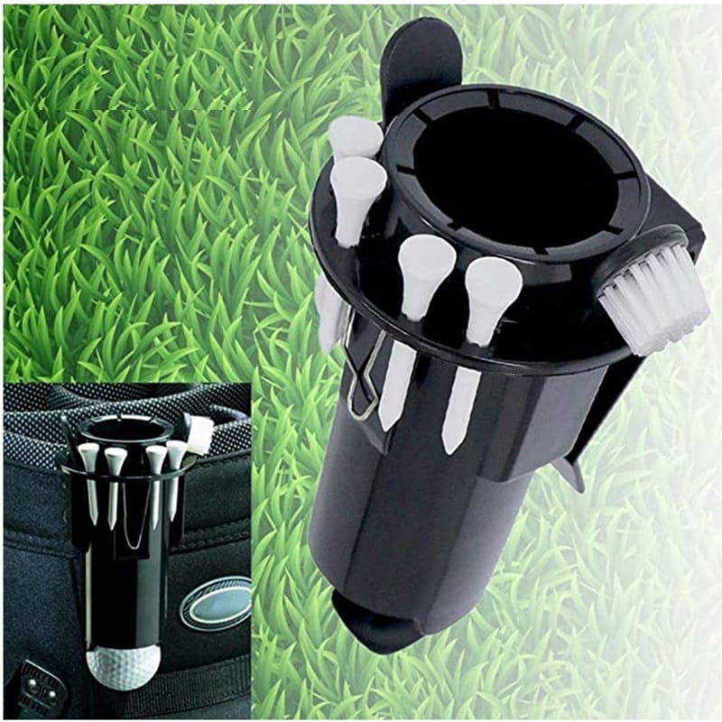 高爾夫夾式收納球筒杯/球座 收納三顆球附木TEE 可夾腰間/球袋側【GF04032】 0