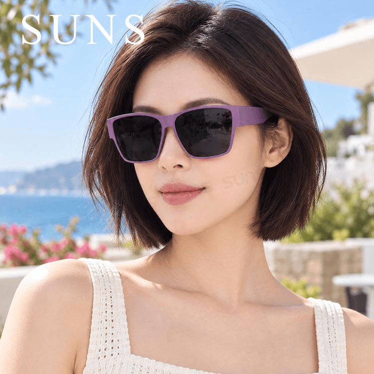 【suns】時尚大框太陽眼鏡 霧紫框 (可套鏡) 抗UV400 1