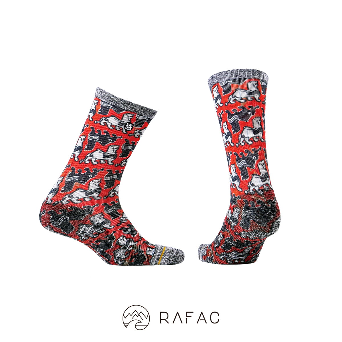 【RAFAC】故宮x RAFAC咖啡紗機能動動襪-玉辟邪-吉祥紅 1