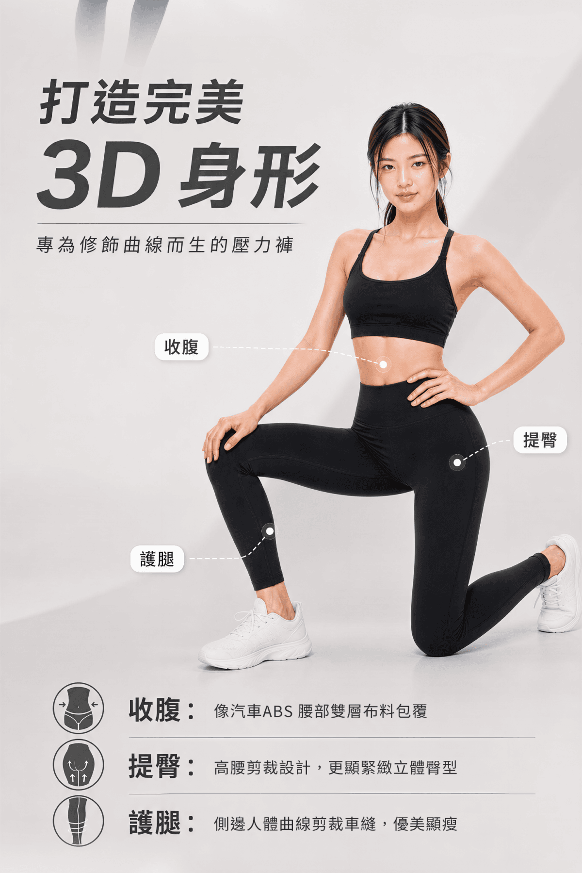 【Attis亞特司】女膠原空氣收腹壓力褲(三色) 2
