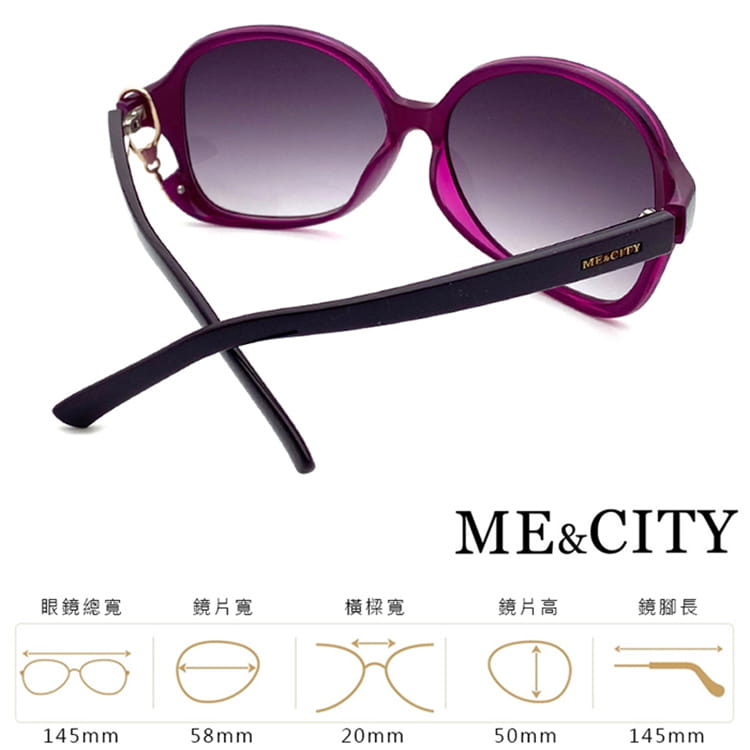【ME&CITY】 甜美心型鎖鍊太陽眼鏡 抗UV (ME 1223 H02) 10
