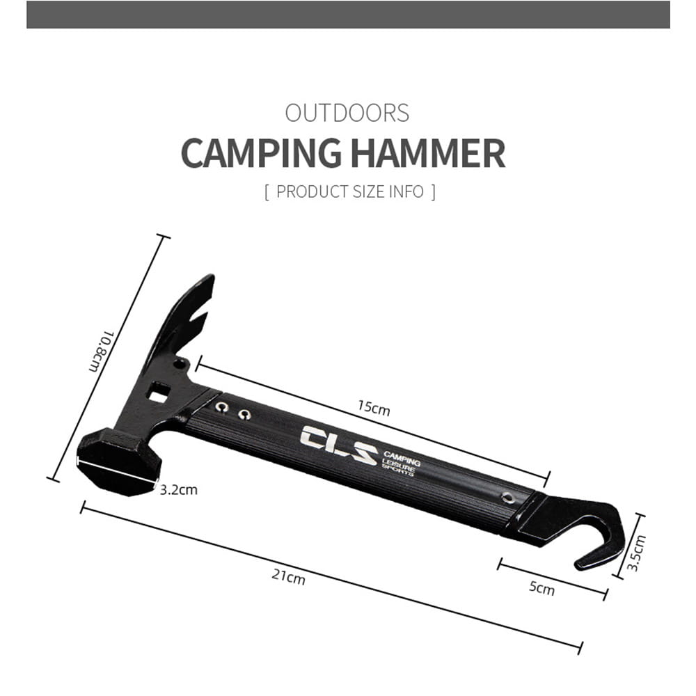 【CAIYI 凱溢】Caiyi 多功能迷你營釘槌 鐵槌 槌子 露營槌 露營工具 拔釘槌 9