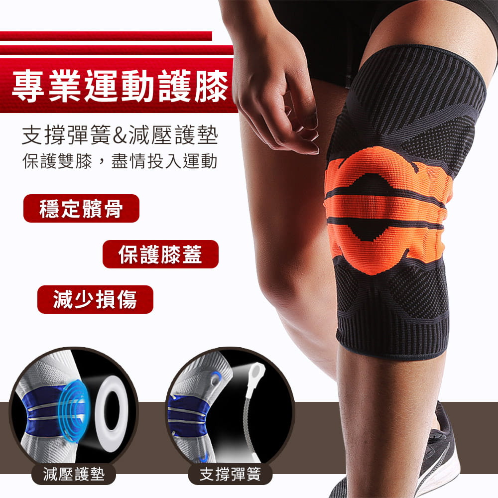 矽膠彈簧運動護膝(雙) 3