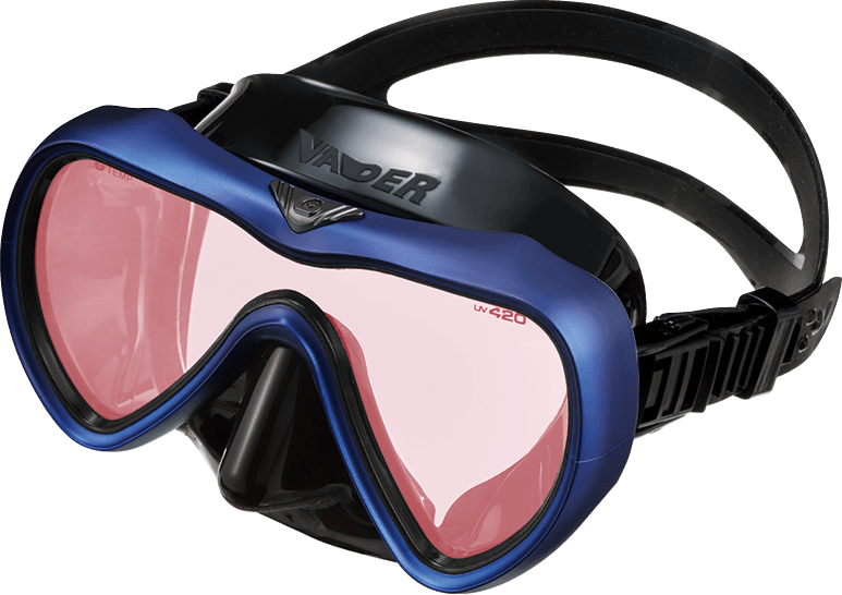 GULL VADER Mask UV420AR 日製頂級矽膠潛水面鏡 黑矽膠/深藍框 0