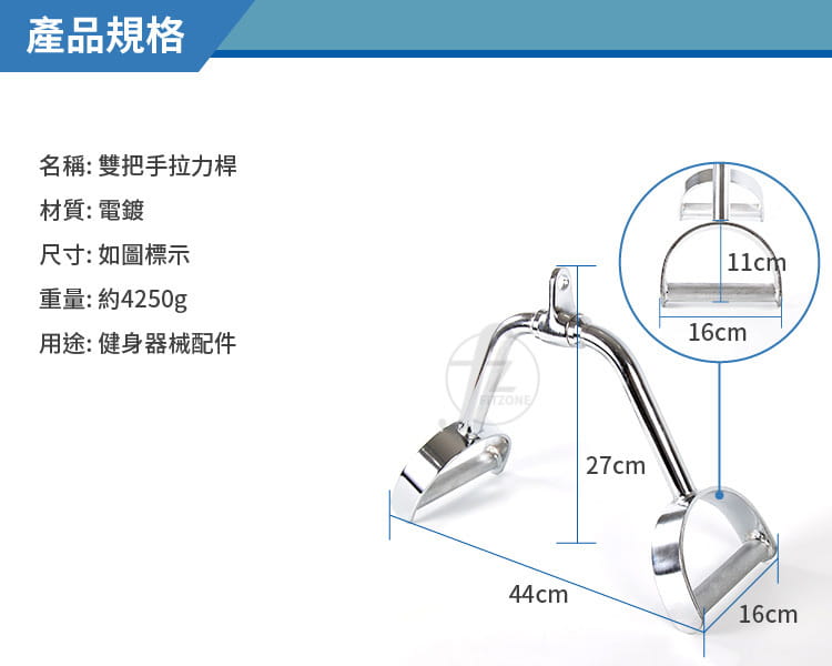 【ABSport】雙手把D型環／手拉環／拉桿／健身器材配件／重訓配件／吊環 1