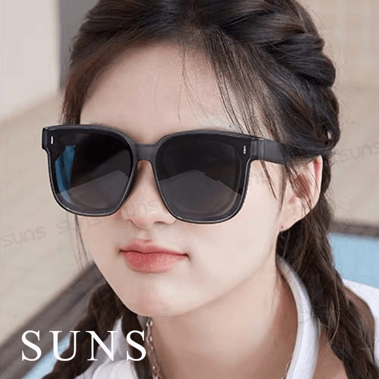 【suns】時尚韓版ins大框偏光太陽眼鏡 霧透灰框 抗UV400 (可套鏡) 6