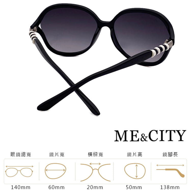 【ME&CITY】 歐美祕戀閃耀黑太陽眼鏡 抗UV (ME 120015 L000) 12