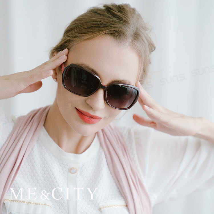 【ME&CITY】  浮雕閃耀花紋金屬太陽眼鏡 抗UV (ME 1218 J01) 1