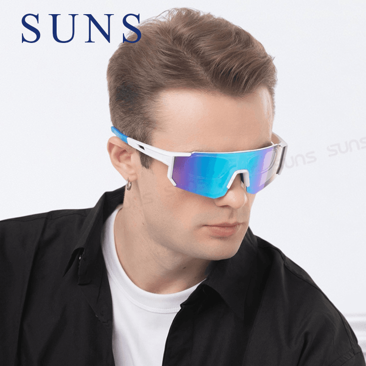 【suns】運動偏光太陽眼鏡 含內視鏡 白框冰水藍 REVO電鍍 抗UV400 S160 1