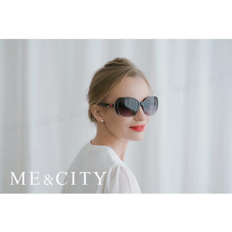 【ME&CITY】 甜美蝴蝶結雙色鑽太陽眼鏡 抗UV (ME 120028 J121) 3