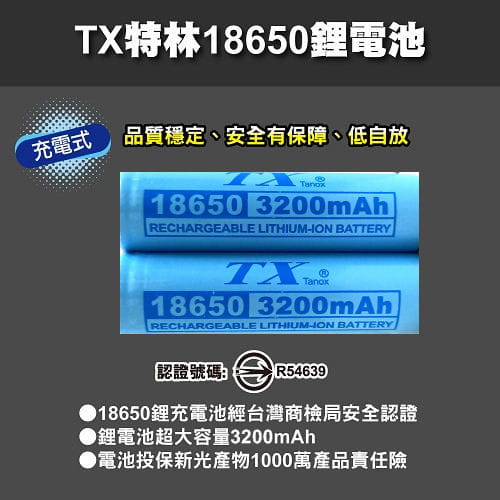 【TX】特林3200mAh18650鋰充電池2入附USB充電器(LI3200-2-USB) 1