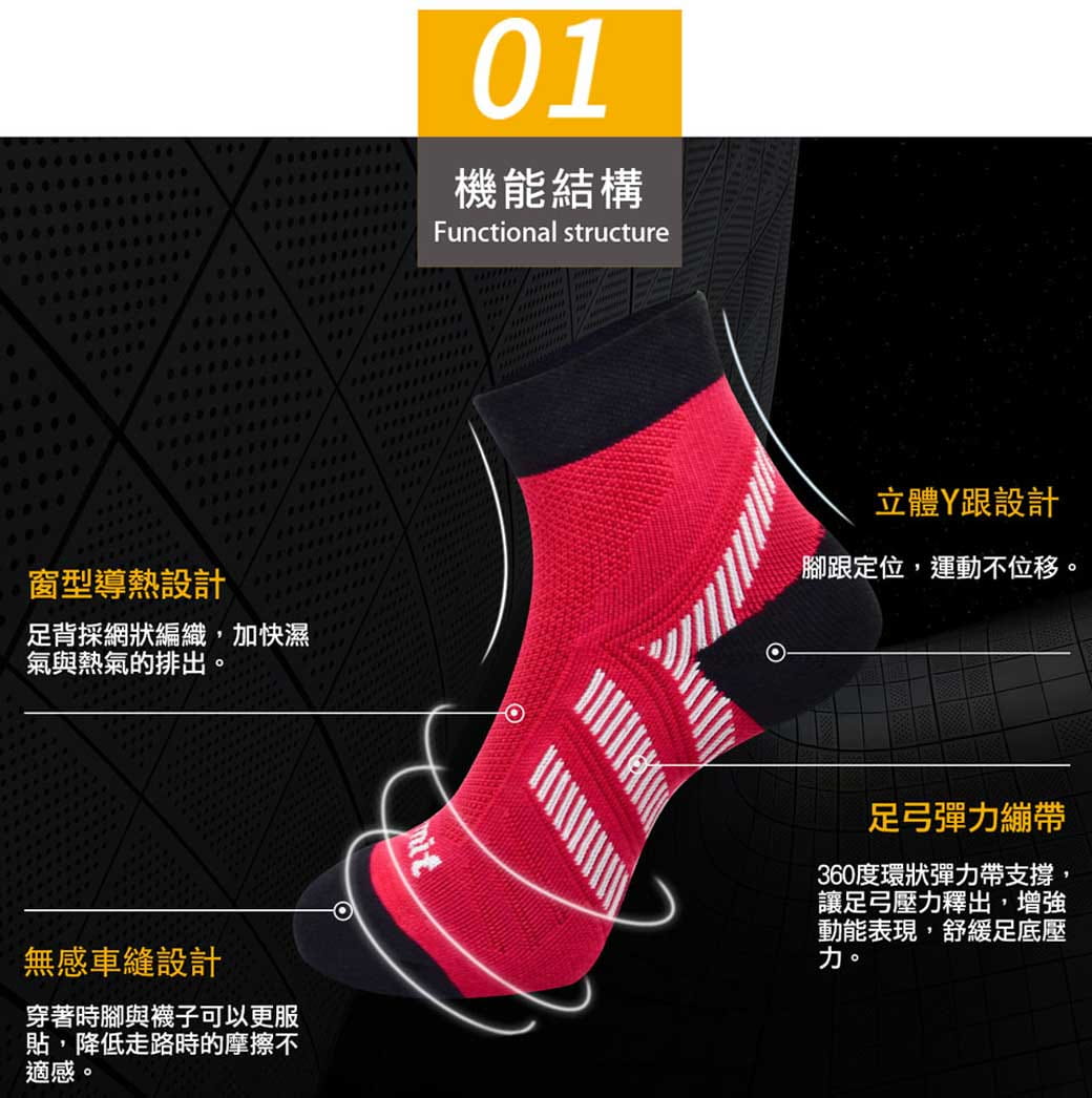 【力美特機能襪】繃帶訓練襪(紅黑) 3