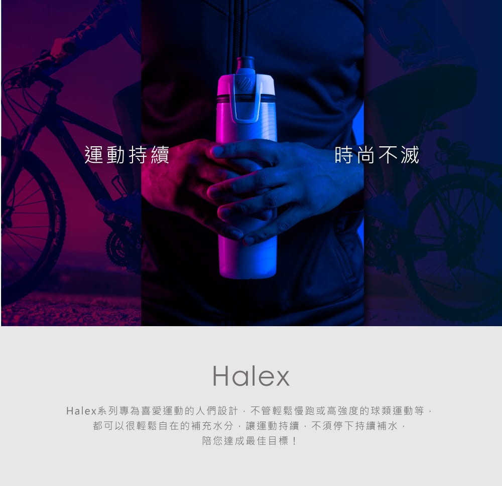 【Blender Bottle】Halex系列｜噴射飲口｜自行車水壺｜附吸管｜24oz｜4色 6