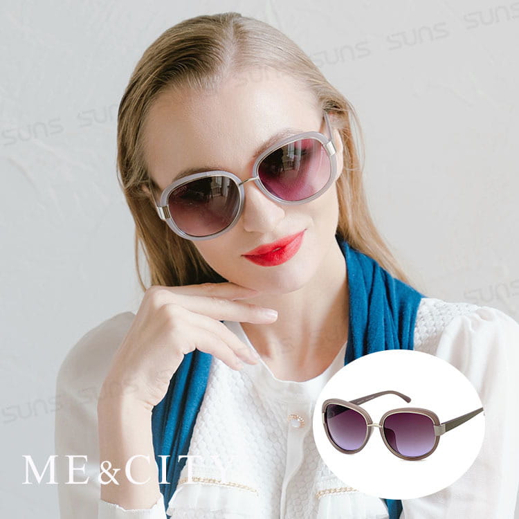 【ME&CITY】 時尚圓框太陽眼鏡 抗UV (ME 120019 C237) 0