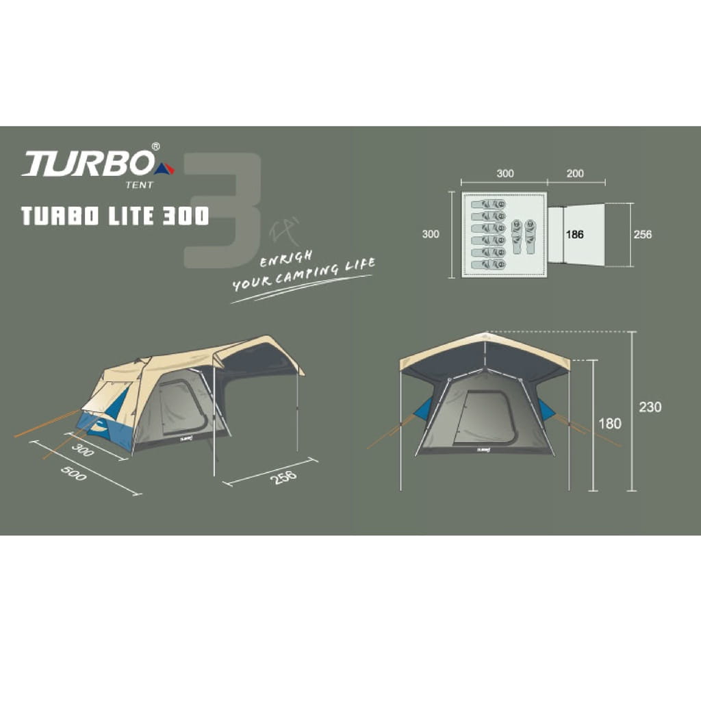 【Turbo Tent】Lite 300 第三代 專利快速帳 一房一廳八人帳 (悠遊戶外) 10