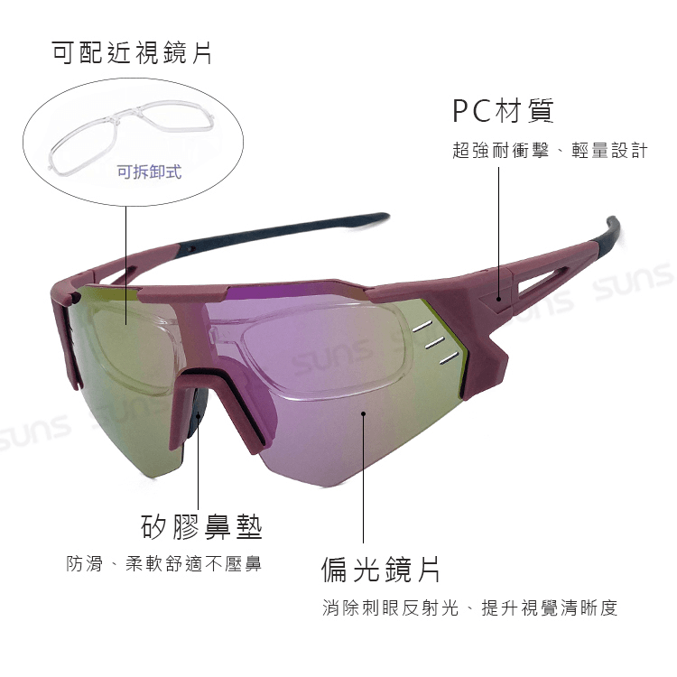 【suns】運動偏光太陽眼鏡 含內視鏡 Polarized頂級REVO電鍍 抗UV400 S930 2