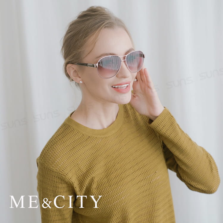 【ME&CITY】 歐式簡約雙色太陽眼鏡 抗UV (ME 110006 B633) 4