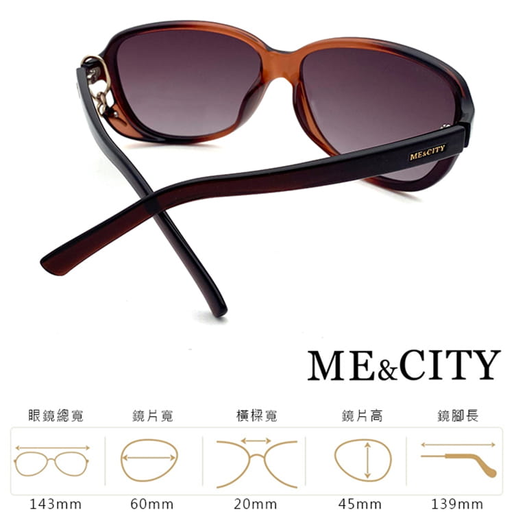【ME&CITY】 甜美心型鑲鑽太陽眼鏡 抗UV (ME 120064 E124) 16