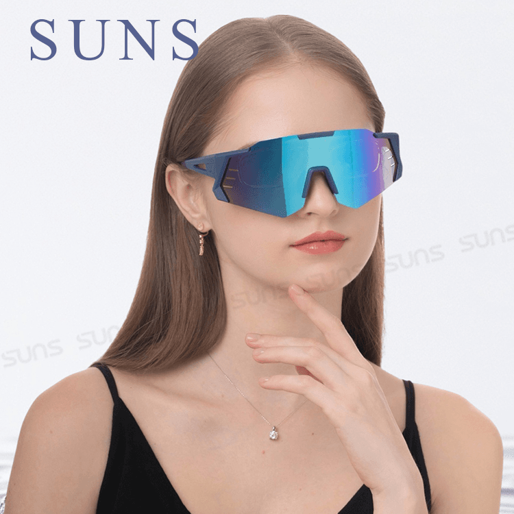 【suns】運動偏光太陽眼鏡 含內視鏡 藍框藍水銀 REVO電鍍 抗UV400 6