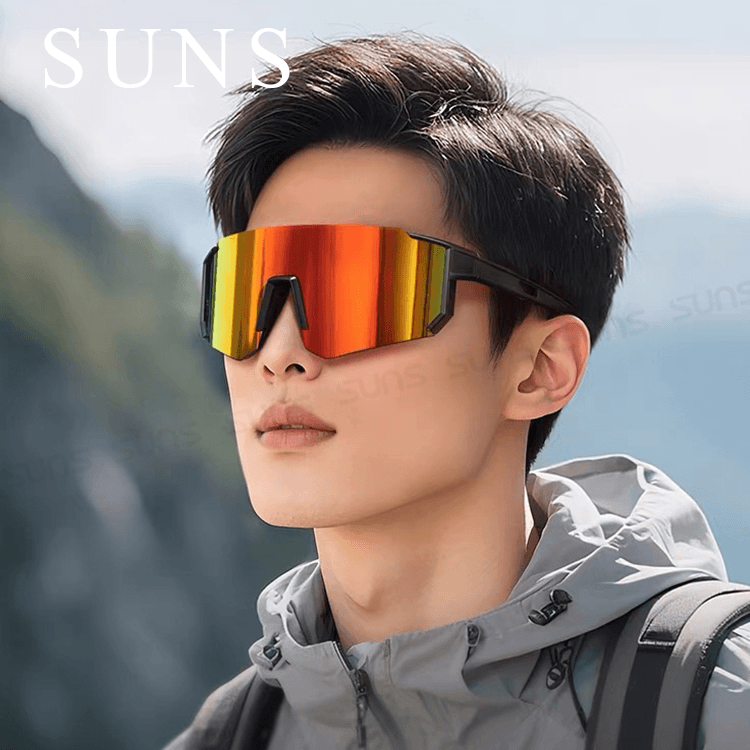 【suns】運動偏光太陽眼鏡 含內視鏡 黑框紅水銀 REVO電鍍 抗UV400 S160 3
