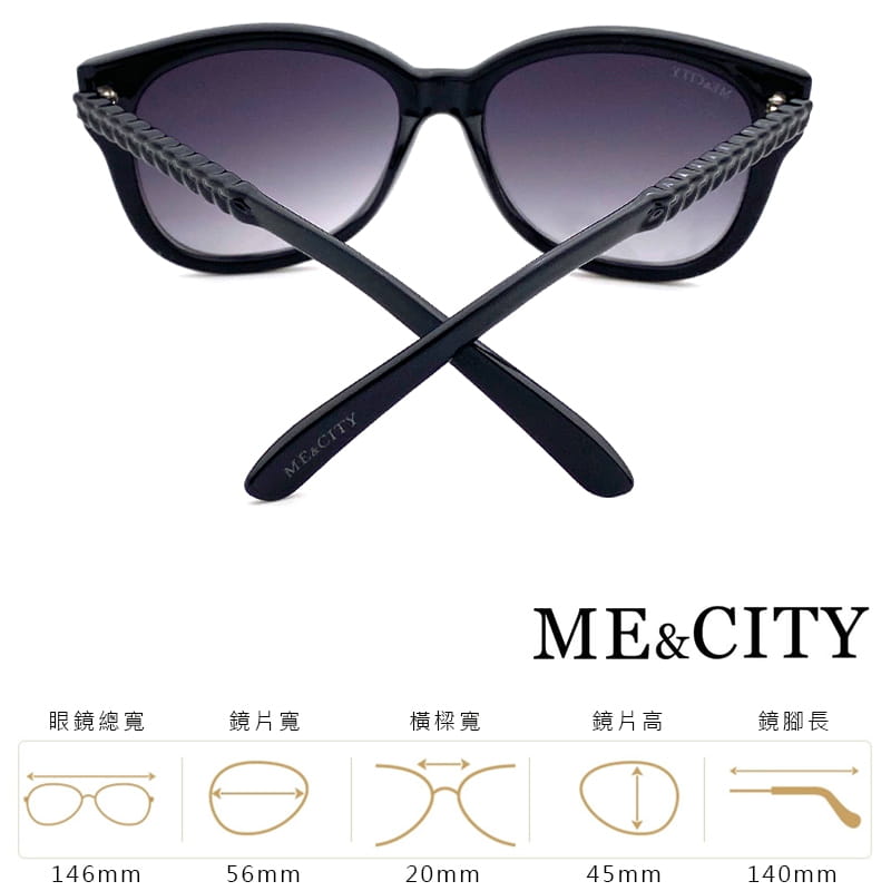 【ME&CITY】 歐美簡約麻花紋路太陽眼鏡 抗UV (ME 120002 L000) 8