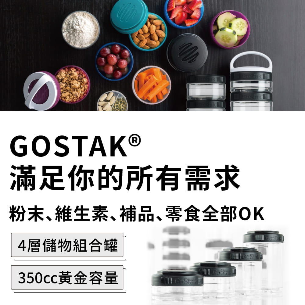 【Blender Bottle】Gostak系列-多層補給保鮮罐(黑) 4