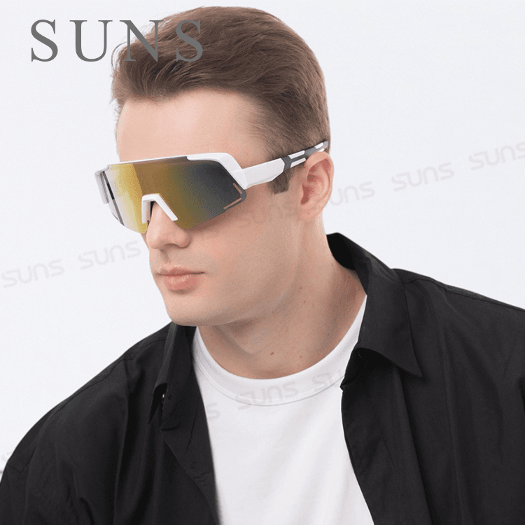 【suns】MIT戶外運動大框偏光墨鏡 風鏡柱面 白框紅水銀 抗UV400【S517】 3