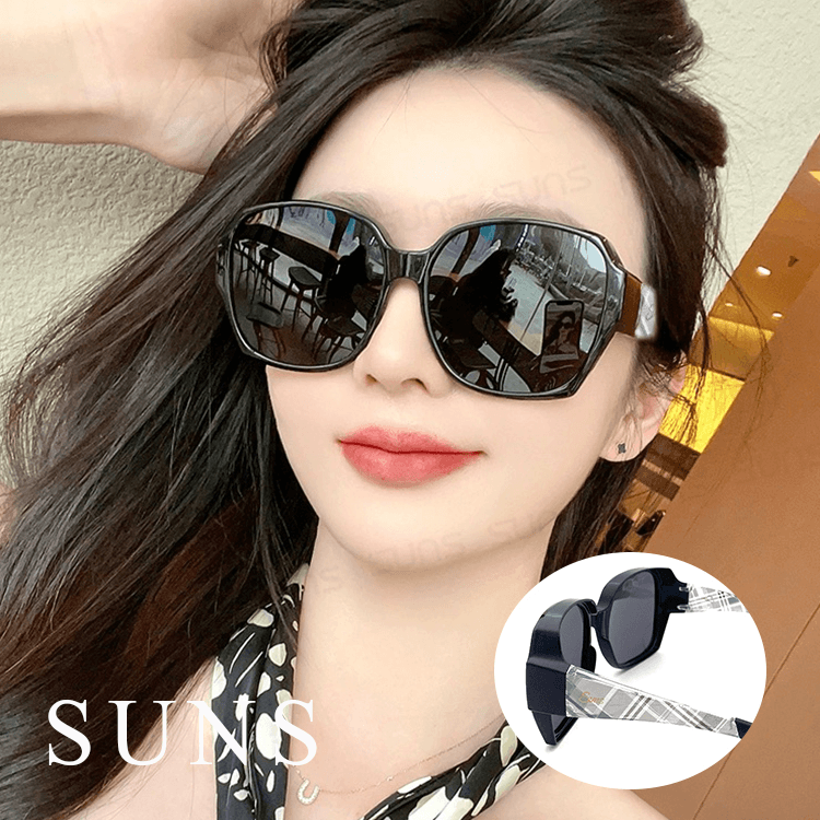 【suns】時尚韓版ins英倫風大框偏光墨鏡 (可套鏡) 抗UV400 0