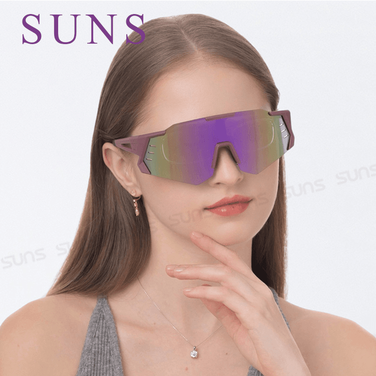【suns】運動偏光太陽眼鏡 含內視鏡 紫框紫水銀 REVO電鍍 抗UV400 4