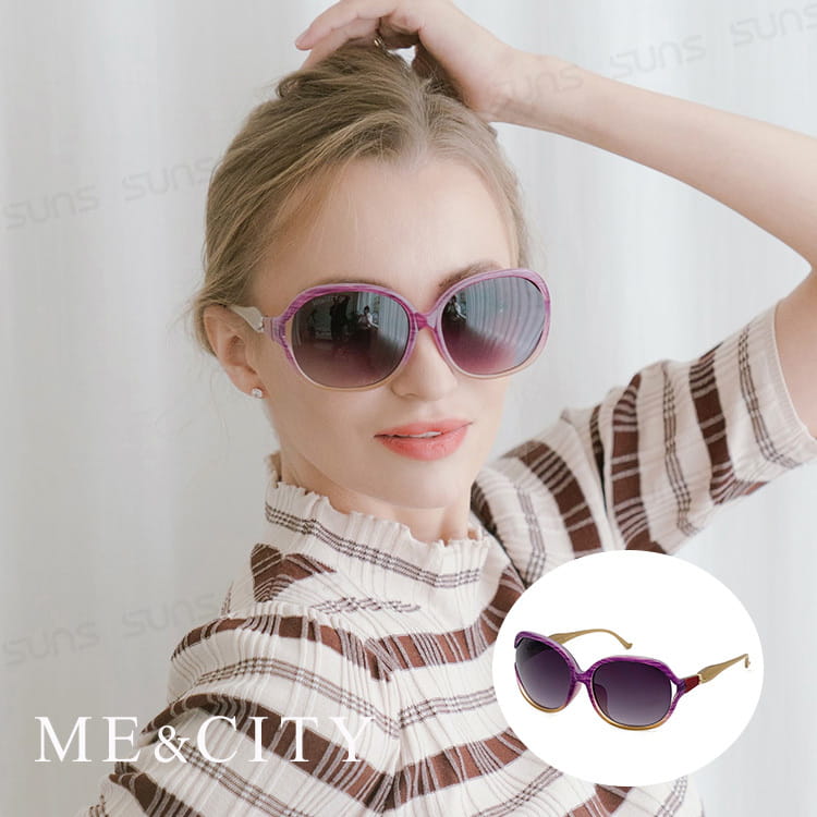 【suns】ME&CITY 甜美時尚大框太陽眼鏡 抗UV(ME 1210 H99) 0