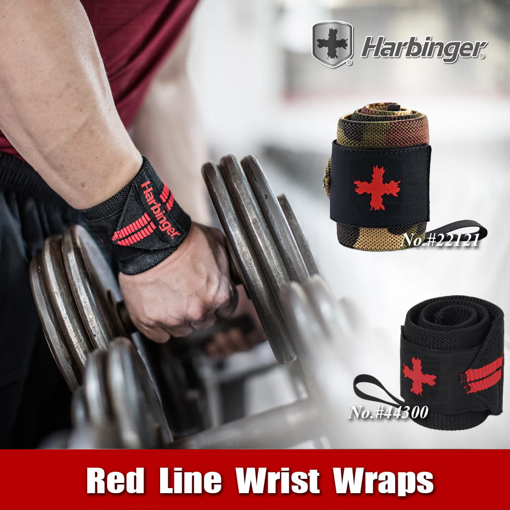 【Harbinger】#44300 黑紅色 重訓護腕帶 RED LINE WRIST WRAPS 4