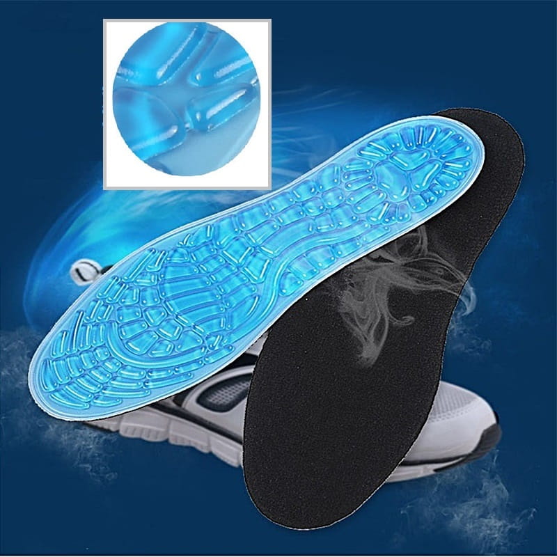 藍色矽膠顆粒鞋墊 透氣舒適 防震減壓 高彈運動鞋墊 (1雙入)可自行裁剪【AF02210】 0