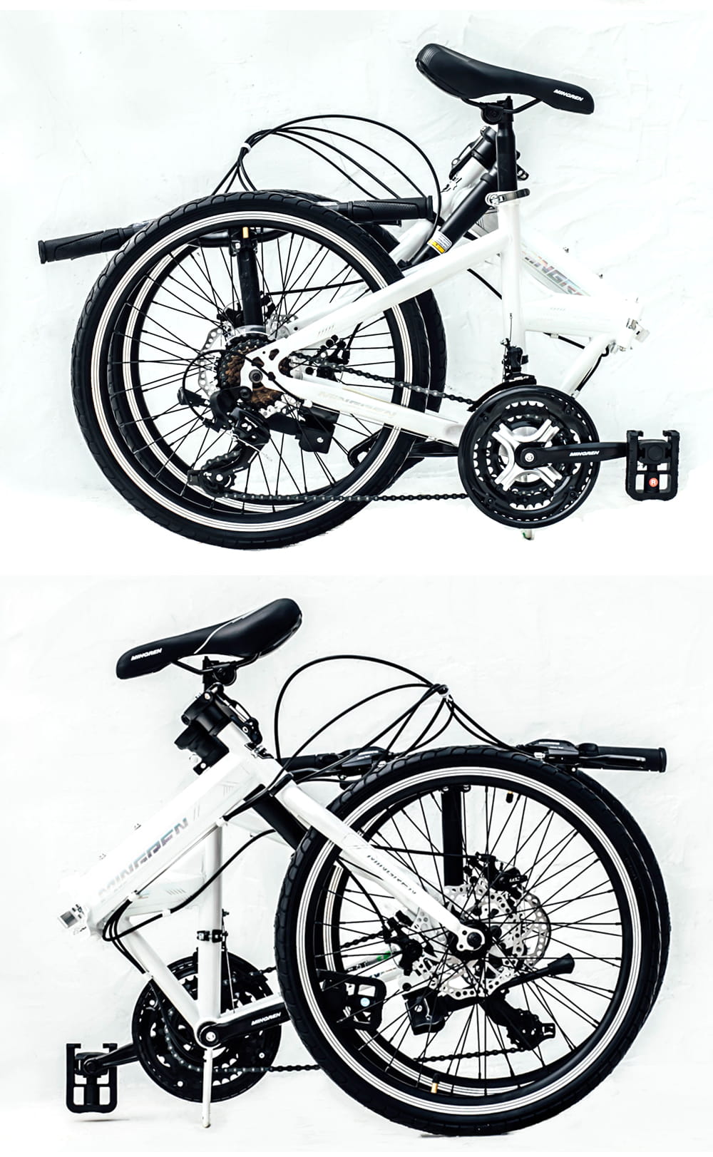 BIKEONE MG7 PLUS 20吋24速SHIMANO碟煞折疊車451輪組小跑指撥煞變合一定位 15