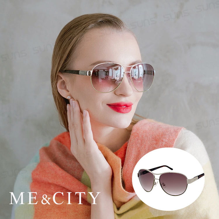 【ME&CITY】 歐式簡約雙色太陽眼鏡 抗UV (ME 110006 B204) 0