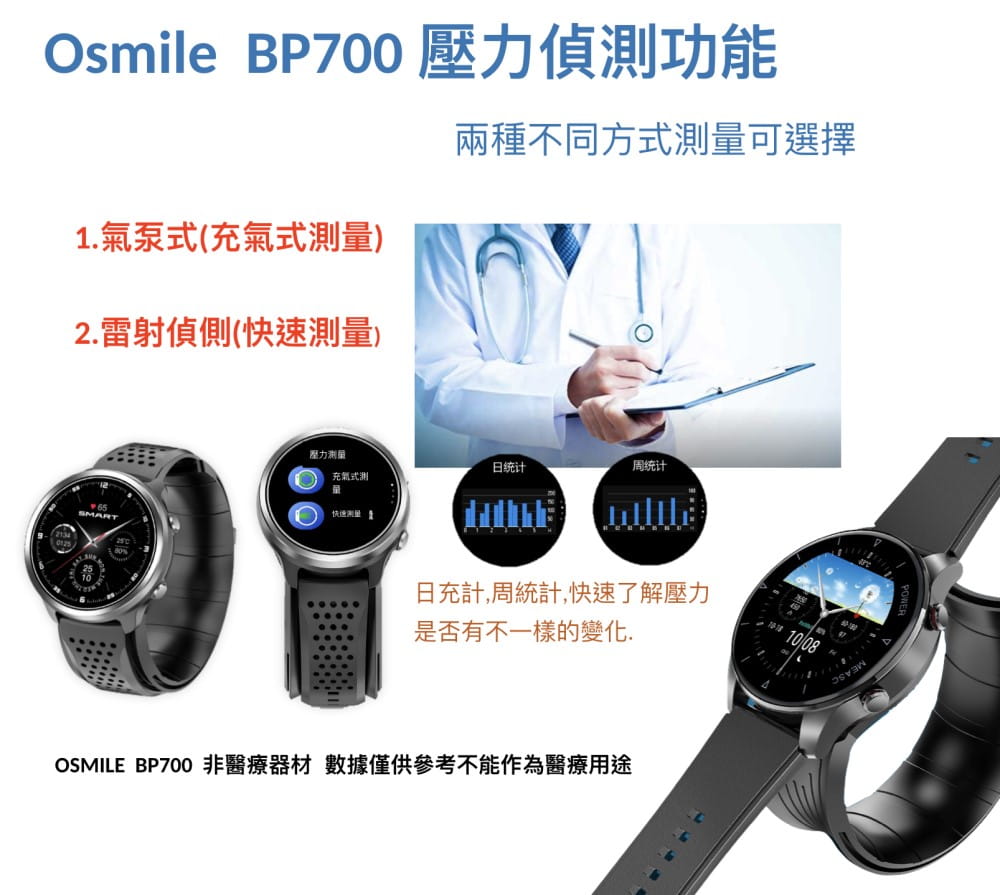 【Osmile】 BP700 銀髮氣泵式壓力健康手錶（年終禮品） 6