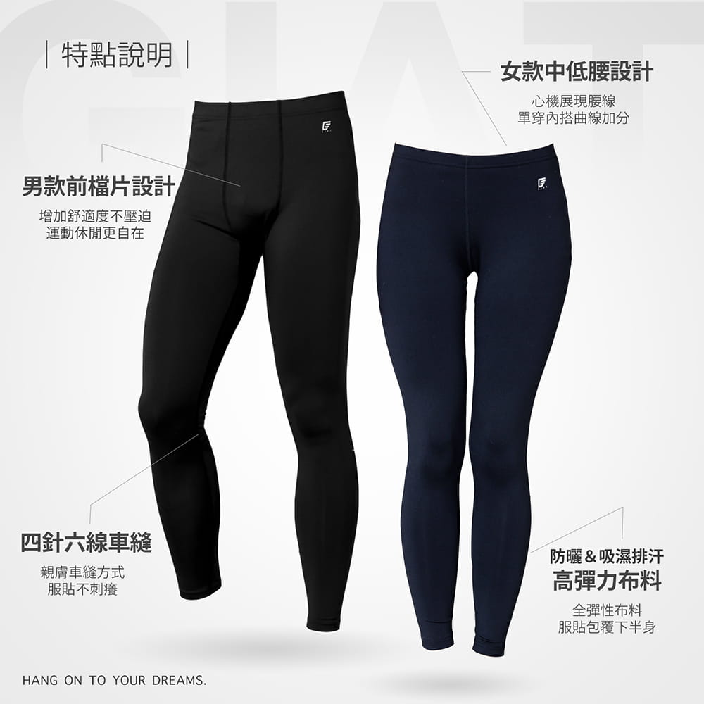 【GIAT】台灣製UPF50+防曬機能運動排汗褲(男女款) 3
