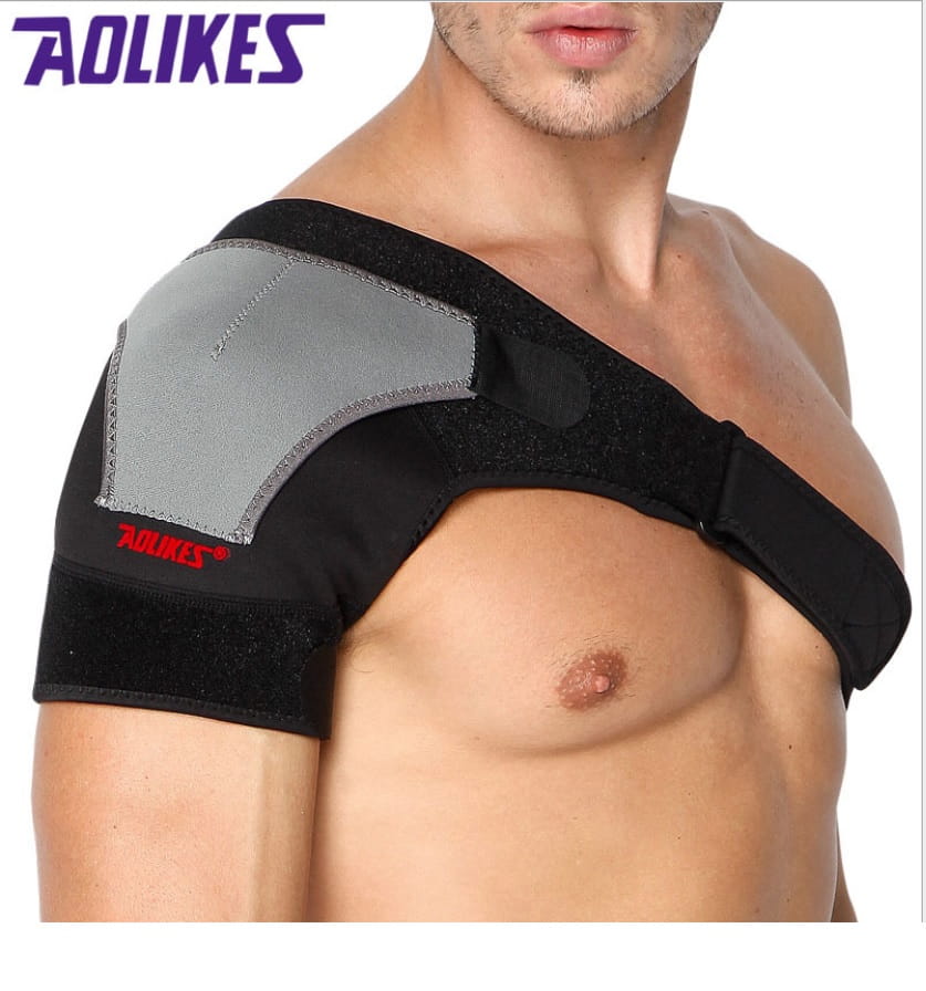 【CAIYI 凱溢】AOLIKES可調整型防護運動護肩 雙重加壓固定 肩膀關節拉傷 運動護肩 單肩 可調整型防護 0