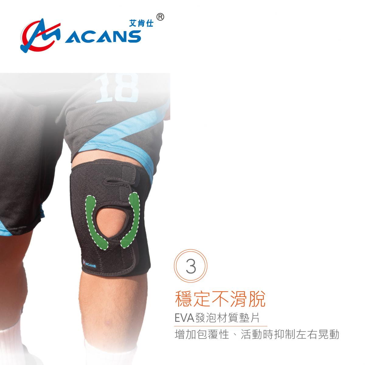 【艾肯仕】AC-702 纖薄透氣護膝 3