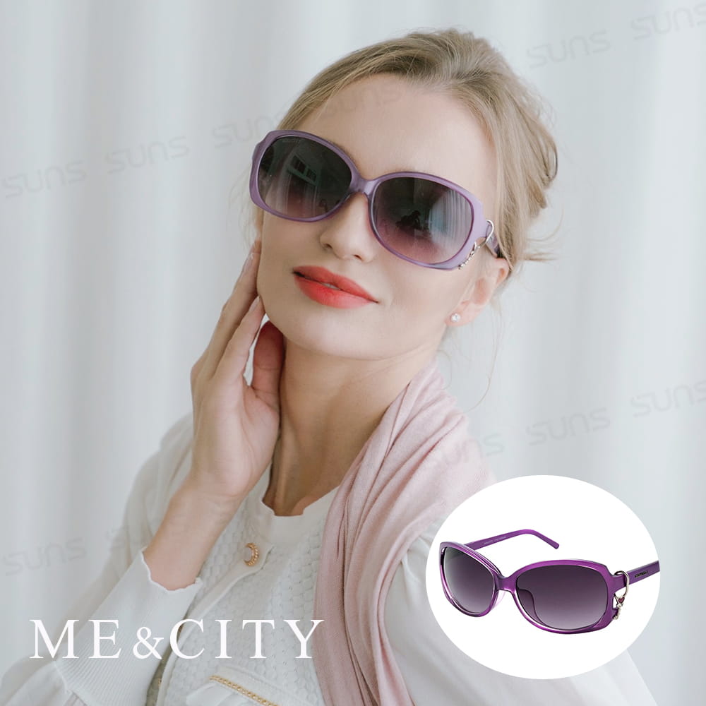 【ME&CITY】 甜美心型鎖鍊太陽眼鏡 抗UV (ME 1224 H06) 0
